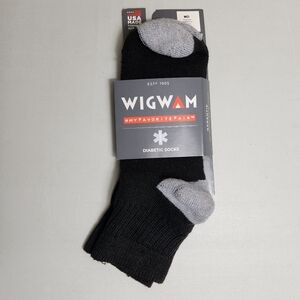 Wigwam Unisex Diabetic Black Sport Quarter Socks |NQP| |Womens 6-10/Mens 5-9.5|